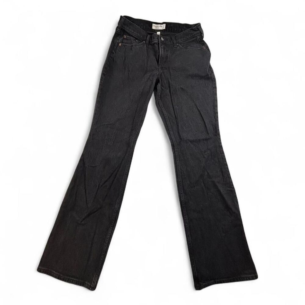 Abercrombie & Fitch Black Bootcut Jeans Womens Size 4 Mid Rise Y2K Stretch Denim